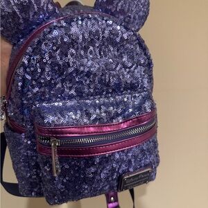 Disney Parks Loungefly Purple Potion Sequined Mini Backpack